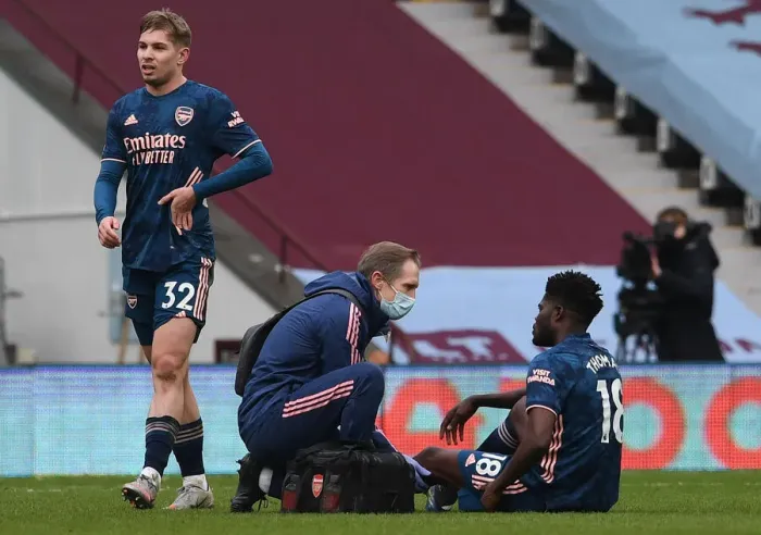 Framed Print : Thomas Partey Receives Treatment: Aston Villa vs. Arsenal, Premier League 2020-21 Framed Print : Thomas Partey Receives Treatment: Aston Villa vs. Arsenal, Premier League 2020-21
