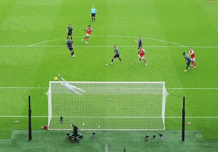 Framed Print : Thomas Partey Scores Arsenal's Fourth Goal: Arsenal 4-0 Nottingham Forest (2022-23)