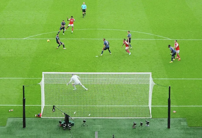 Framed Print : Thomas Partey Scores Arsenal's Fourth Goal: Arsenal 4-0 Nottingham Forest, Premier League 2022-23