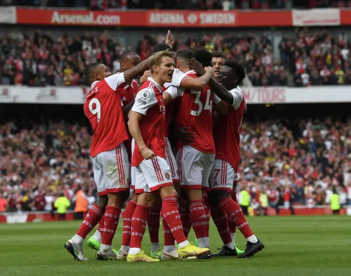 Framed Print : Thomas Partey Scores First Goal: Arsenal's Victory Against Tottenham Hotspur in the 2022-23 Premier League