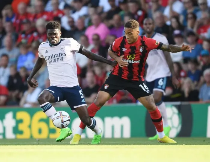 Framed Print : Thomas Partey vs Marcus Tavernier: Intense Battle in AFC Bournemouth vs Arsenal FC, Premier League 2022-23 Framed Print : Thomas Partey vs Marcus Tavernier: Intense Battle in AFC Bournemouth vs Arsenal FC, Premier League 2022-23