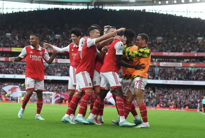Framed Print : Thomas Partey's Four-Goal Blitz: Arsenal's Dominant Victory over Nottingham Forest (2022-23)
