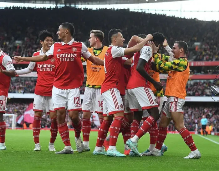 Framed Print : Thomas Partey's Four-Goal Blitz: Arsenal's Triumph over Nottingham Forest (2022-23)