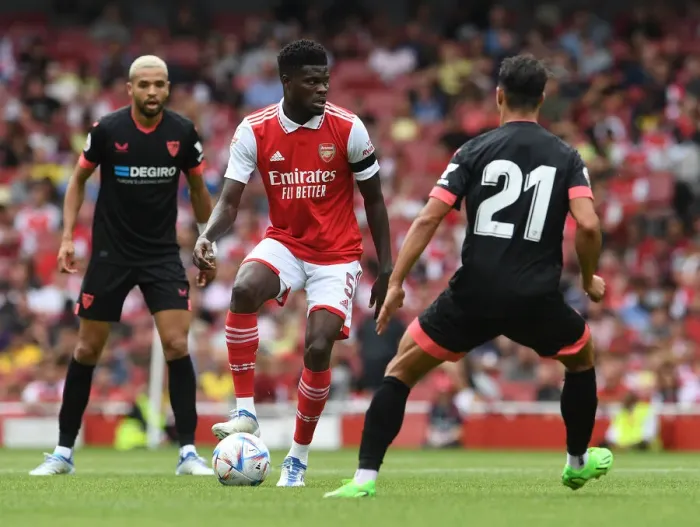Framed Print : Thomas Partey's Standout Display: Arsenal's Triumph over Sevilla in Emirates Cup 2022 Framed Print : Thomas Partey's Standout Display: Arsenal's Triumph over Sevilla in Emirates Cup 2022