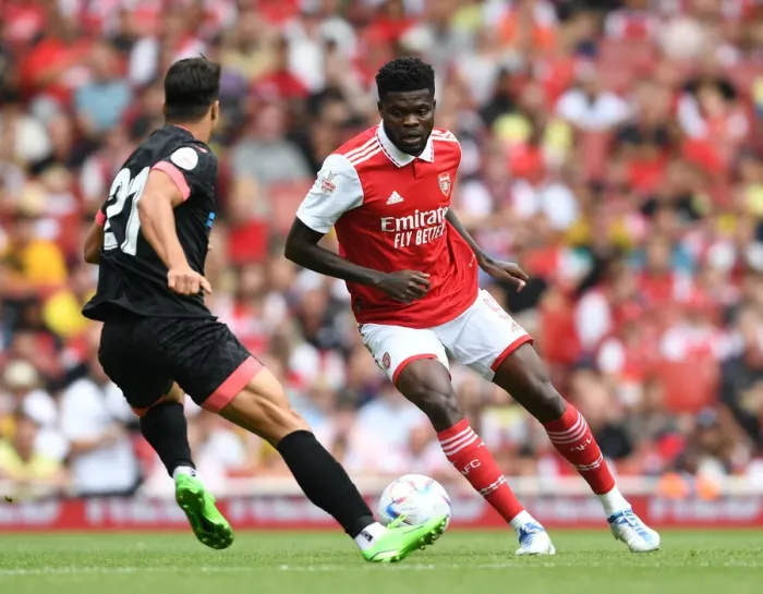 Framed Print : Thomas Partey's Standout Performance: Arsenal's Victory Over Sevilla in Emirates Cup 2022 Framed Print : Thomas Partey's Standout Performance: Arsenal's Victory Over Sevilla in Emirates Cup 2022