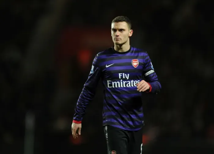 Framed Print : Thomas Vermaelen in Action: Arsenal vs. Southampton, Premier League 2012-13