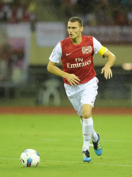 Framed Print : Thomas Vermaelen in Action: Arsenal vs Hangzhou Greentown (2011)