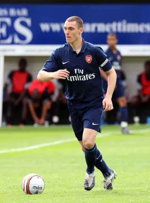 Framed Print : Thomas Vermaelen in Action: A Tight 2-2 Pre-Season Battle with Barnet, 2009