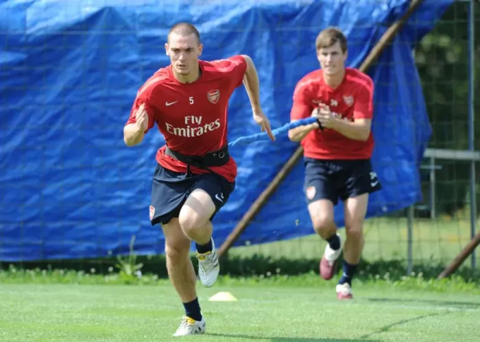 Framed Print : Thomas Vermaelen (Arsenal). Arsenal Training Camp, Bad Waltersdorf, Austria, 23  /  7  /  2010