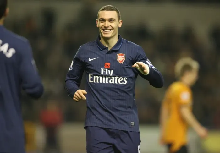 Framed Print : Thomas Vermaelen celebrates the 4th Arsenal goal Framed Print : Thomas Vermaelen celebrates the 4th Arsenal goal
