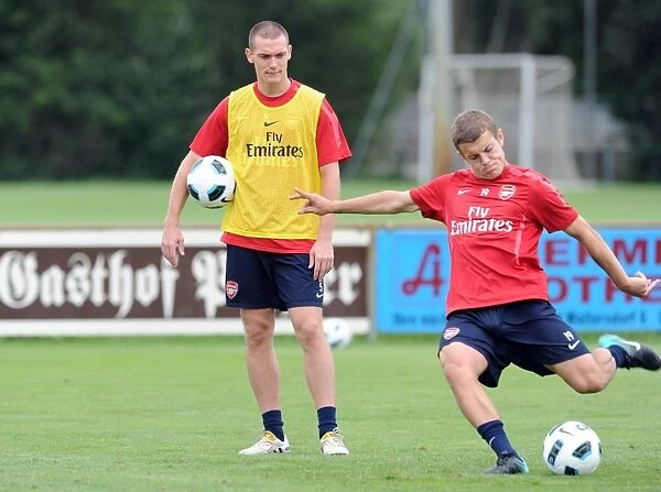 Thomas Vermaelen and Jack Wilshere (Arsenal). Arsenal Training Camp, Bad Waltersdorf