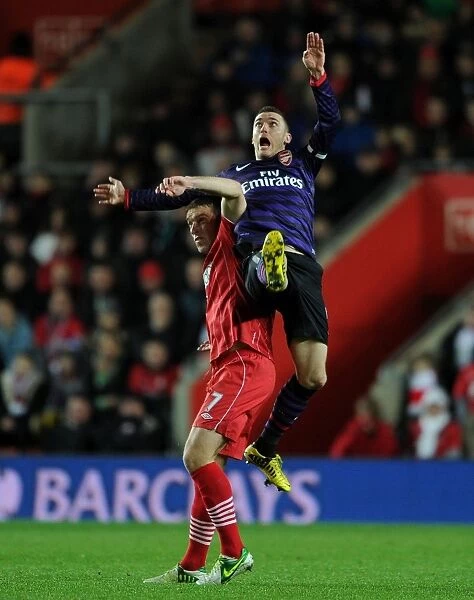 Thomas Vermaelen Leaps Above Rickie Lambert: Southampton vs. Arsenal, Premier League 2012-13