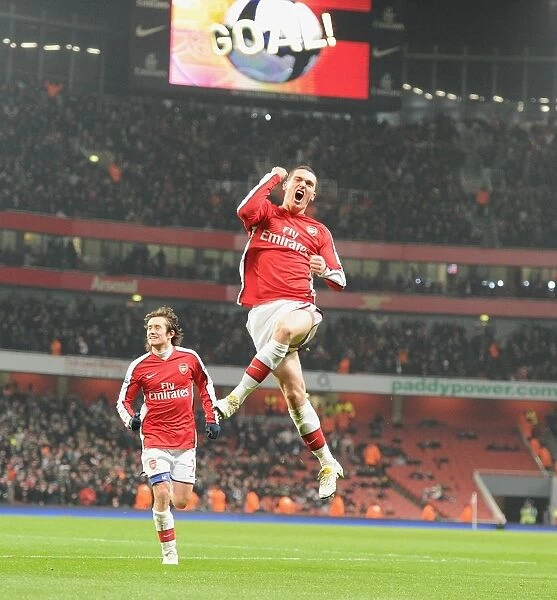 Thomas Vermaelen and Tomas Rosicky: Celebrating Arsenal's 3rd Goal Against Bolton Wanderers (4:2), 2010