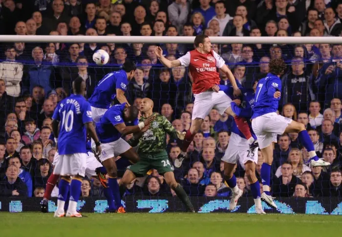 Framed Print : Thomas Vermaelen's Soaring Header: A Crucial Goal for Arsenal Against Everton (2011-12) Framed Print : Thomas Vermaelen's Soaring Header: A Crucial Goal for Arsenal Against Everton (2011-12)