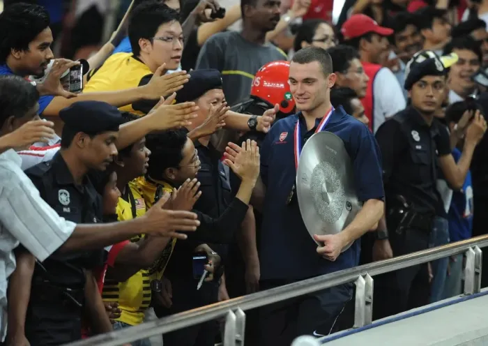 Framed Print : Thomas Vermaelen's Unstoppable Performance: Arsenal's 4-0 Victory Over Malaysia XI Framed Print : Thomas Vermaelen's Unstoppable Performance: Arsenal's 4-0 Victory Over Malaysia XI