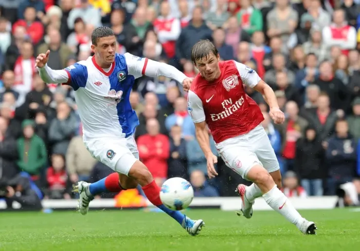 Framed Print : Thrilling 4-3 Arsenal Victory: Arshavin vs Lowe Showdown in the Premier League Clash between Arsenal and Blackburn Rovers, September 17, 2011