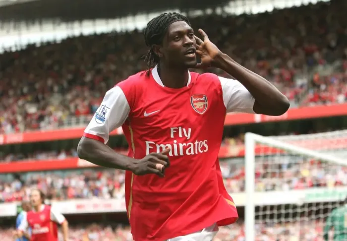 Framed Print : Thrilling Adebayor Goal: Arsenal's 3-1 Premier League Victory Over Portsmouth