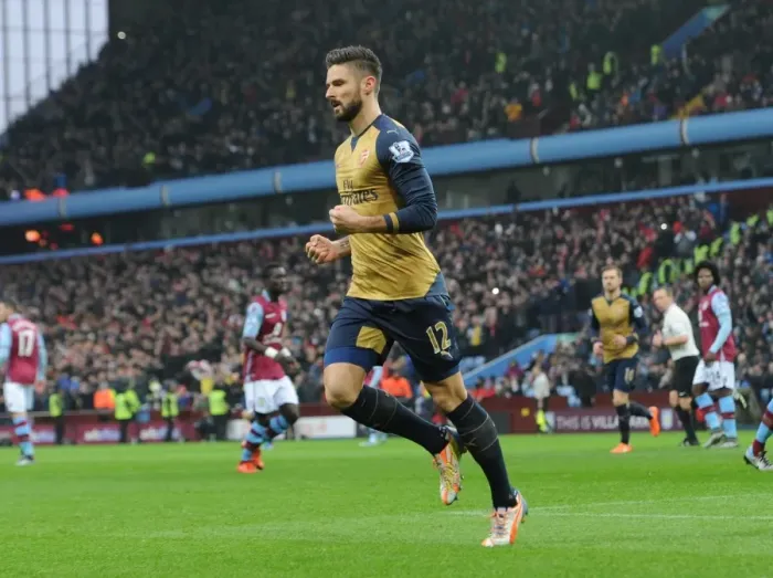 Framed Print : Thrilling Goal: Olivier Giroud Scores for Arsenal against Aston Villa, Premier League 2015-16 Framed Print : Thrilling Goal: Olivier Giroud Scores for Arsenal against Aston Villa, Premier League 2015-16