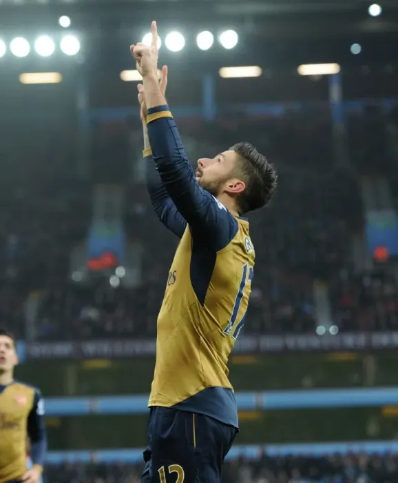 Framed Print : Thrilling Goal: Olivier Giroud Scores for Arsenal against Aston Villa, Premier League 2015-16 Framed Print : Thrilling Goal: Olivier Giroud Scores for Arsenal against Aston Villa, Premier League 2015-16