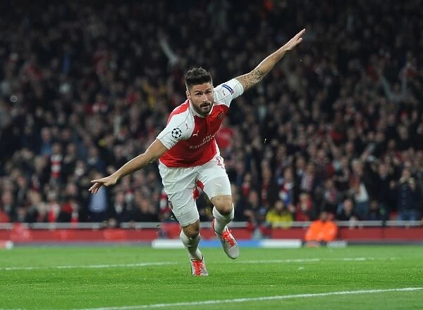 Thrilling Goal: Olivier Giroud Scores for Arsenal against FC Bayern Munchen, UEFA Champions League 2015 / 16