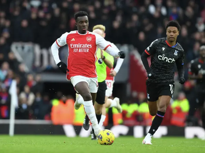 Framed Print : Thrilling Moment: Eddie Nketiah in Action for Arsenal vs Crystal Palace, Premier League 2023-24 Framed Print : Thrilling Moment: Eddie Nketiah in Action for Arsenal vs Crystal Palace, Premier League 2023-24