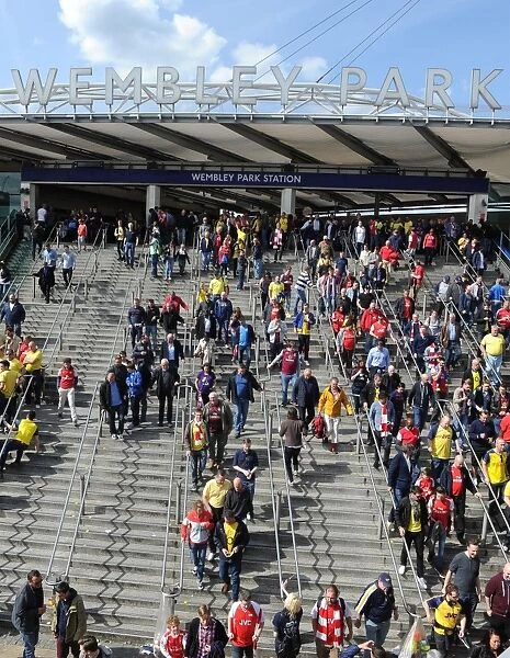 Throngs of Arsenal Fans Converging on Wembley Park for the FA Cup Final
