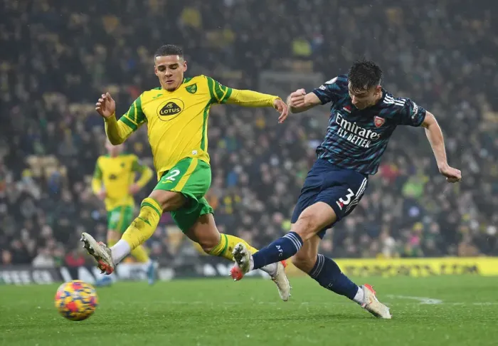 Framed Print : Tierney's Strike: Arsenal's Second Goal vs Norwich City (December 2021)