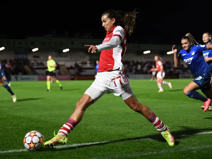 Framed Print : Tobin Heath in Action: Arsenal Women's Champions League Clash against 1899 Hoffenheim