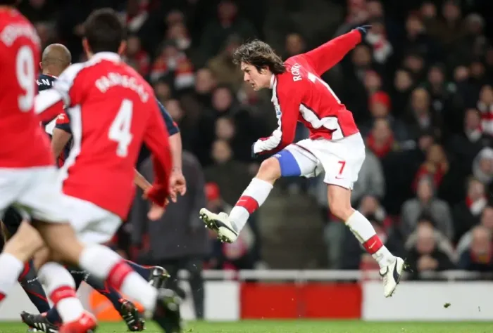 Framed Print : Tomas Rocisky scores Arsenals 1st goal. Arsenal 4: 2 Bolton Wanderers