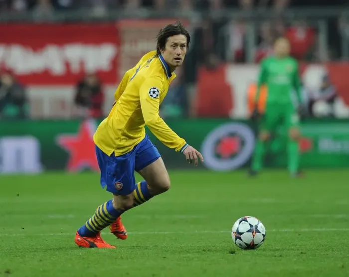 Framed Print : Tomas Rosicky in Action: Arsenal vs. FC Bayern Munich, UEFA Champions League 2013-14