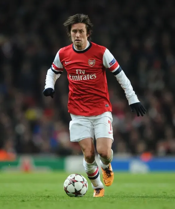 Framed Print : Tomas Rosicky in Action: Arsenal vs Olympique de Marseille, UEFA Champions League (2013)