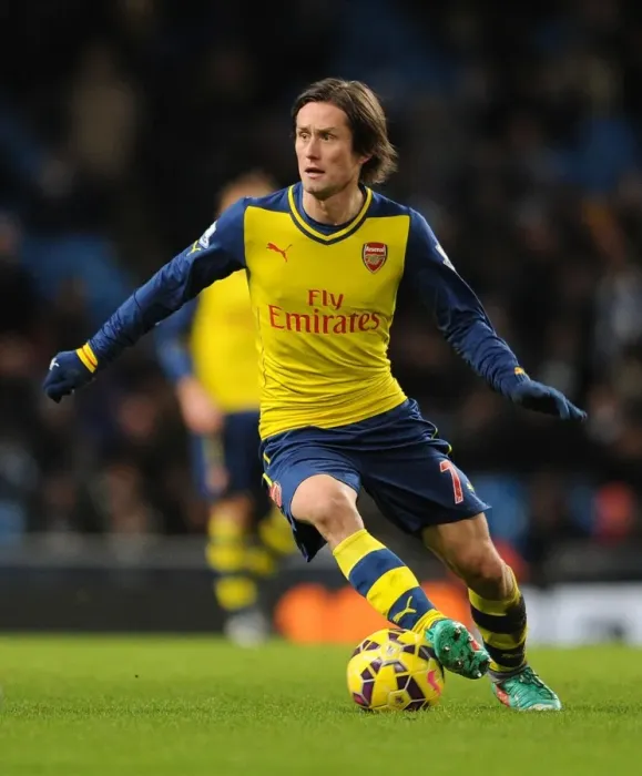 Framed Print : Tomas Rosicky in Action: Manchester City vs. Arsenal, Premier League 2014-15