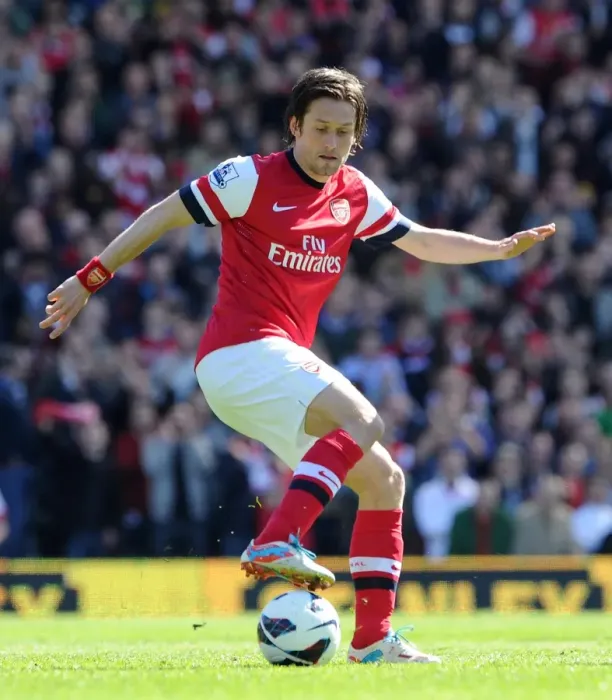 Framed Print : Tomas Rosicky (Arsenal). Fulham 0: 1 Arsenal. Barclays Premier League. Craven Cottage