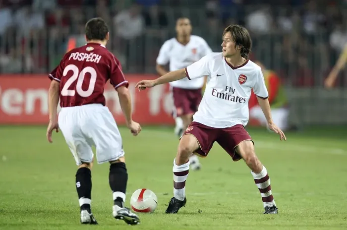 Framed Print : Tomas Rosicky (Arsenal) Zdenek Pospech (Sparta Prague)