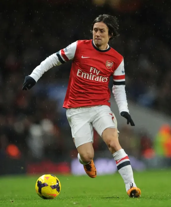 Framed Print : Tomas Rosicky: Arsenal's Premier League Battle - Arsenal v Cardiff City (2013-14)
