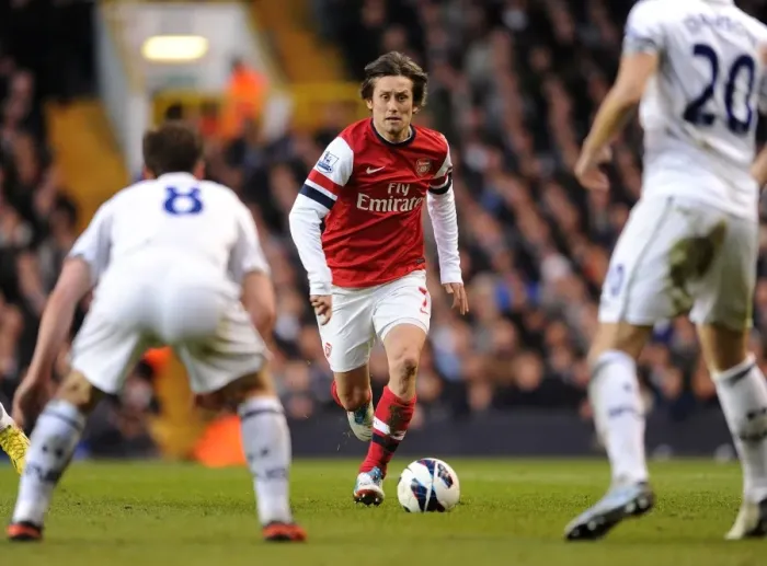 Framed Print : Tomas Rosicky: A Battle in North London - Tottenham Hotspur vs. Arsenal (2012-13)