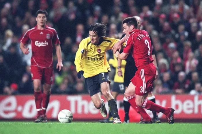 Framed Print : Tomas Rosicky beats Liverpool defender Steve Finan to score the 2nd Arsenal goal Framed Print : Tomas Rosicky beats Liverpool defender Steve Finan to score the 2nd Arsenal goal