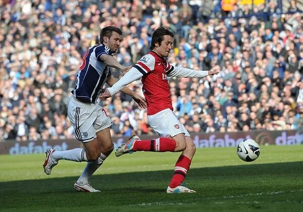 Tomas Rosicky Scores Against Gareth McAuley: West Bromwich Albion vs Arsenal, Premier League 2012-13