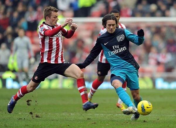 Tomas Rosicky Scores the Winning Goal: Arsenal's 2:1 Victory over Sunderland in the Premier League, Stadium of Light (11 / 2 / 12)