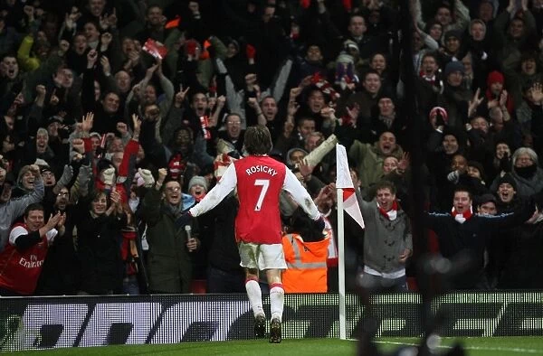 Tomas Rosicky's Thrilling Goal: Arsenal Fans Go Wild as Gunners Lead 2:0 Over Wigan Athletic