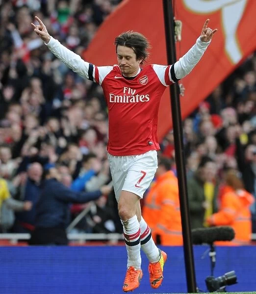 Tomas Rosicky's Triumph: Arsenal's Thrilling Third Goal vs. Sunderland (2013-14)