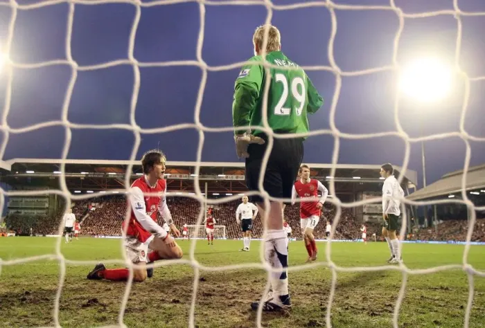 Framed Print : Tomas Rosicky's Triumph: The Thrilling Moment of Arsenal's 3rd Goal Against Fulham (0:3), Premier League, 2008 Framed Print : Tomas Rosicky's Triumph: The Thrilling Moment of Arsenal's 3rd Goal Against Fulham (0:3), Premier League, 2008