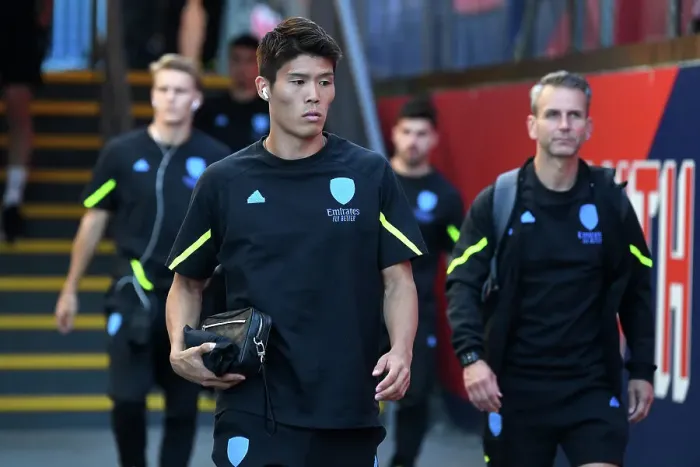 Framed Print : Tomiyasu Arrives at Selhurst Park: Arsenal Star Ready for Crystal Palace Clash (2023-24 Premier League)
