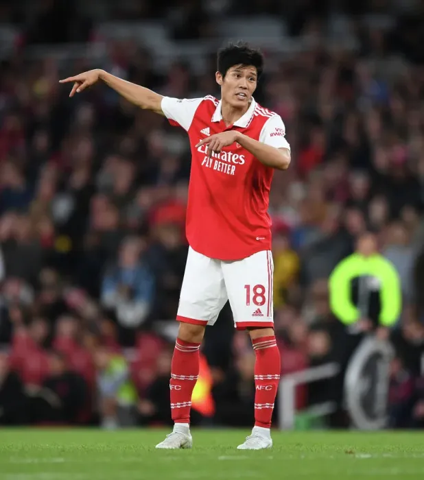 Framed Print : Tomiyasu's Standout Performance: Arsenal vs Liverpool (2022-23), Emirates Stadium