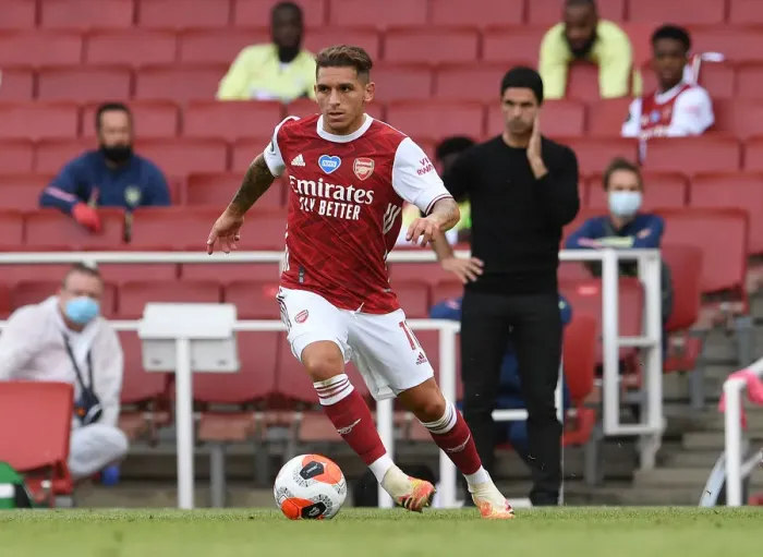 Framed Print : Torreira in Action: Arsenal vs. Watford, Premier League 2019-2020
