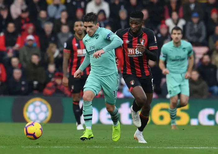 Framed Print : Torreira vs Lerma: Clash of Midfield Titans - AFC Bournemouth vs Arsenal FC, Premier League 2018-19
