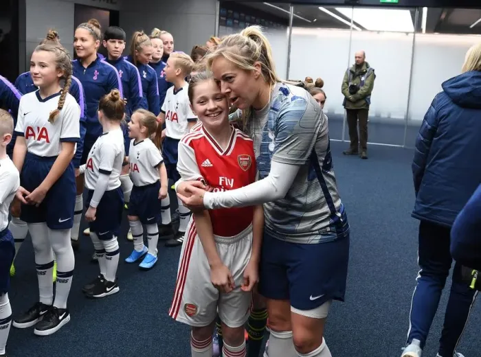 Framed Print : Tottenham vs. Arsenal: Embrace Before FA Womens Super League Clash Framed Print : Tottenham vs. Arsenal: Embrace Before FA Womens Super League Clash