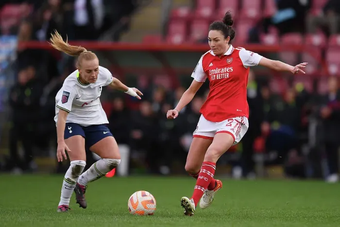 Framed Print : Tottenham vs Arsenal: Intense Battle in FA Women's Super League