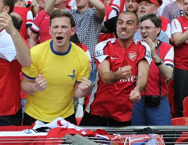 Triumphant Arsenal Fans Celebrate FA Cup Victory at Wembley Stadium
