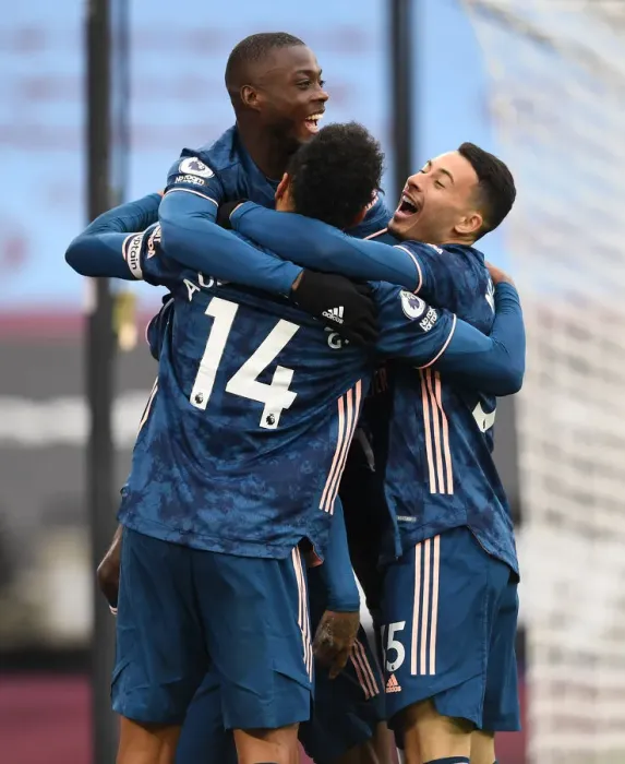 Framed Print : Triumphant Arsenal Threesome: Lacazette, Pepe, Aubameyang Celebrate Three Goals Against West Ham Framed Print : Triumphant Arsenal Threesome: Lacazette, Pepe, Aubameyang Celebrate Three Goals Against West Ham